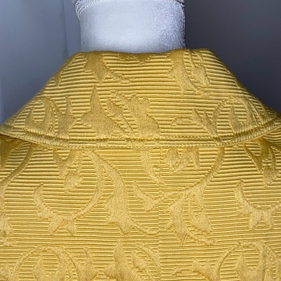 Trenz By Theresa Renz Vintage Mob Wife Yellow Textured Jacket/Blazer Size M - Picture 4 of 10